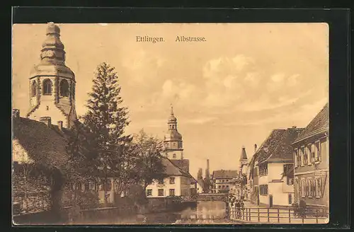 AK Ettlingen, Blick in die Albstrasse