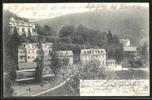 AK Schlangenbad, Blick ins Schweizertal vom Balkon des Hotel Russischer Kaiser