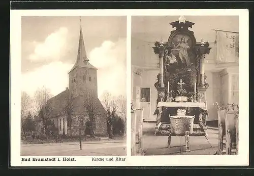 AK Bad Bramstedt in Holst., Kirche und Altar