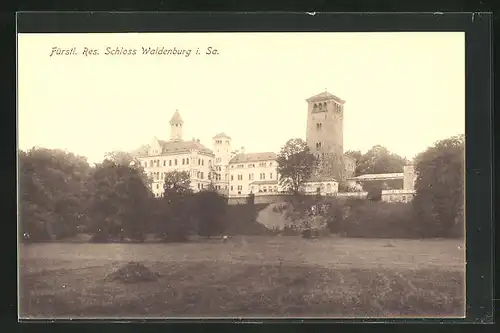 AK Waldenburg i. Sa., Blick zum fürstlichen Res. Schloss