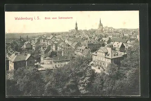 AK Waldenburg i. Sa., Blick vom Schlossturm aus
