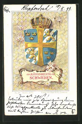 AK Schweden, Wappen u. Krone