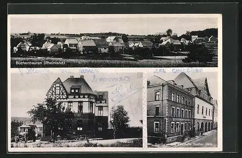 AK Büchenbeuren / Rheinland, Gasthaus und Festhalle Gustav Gass, Postamt