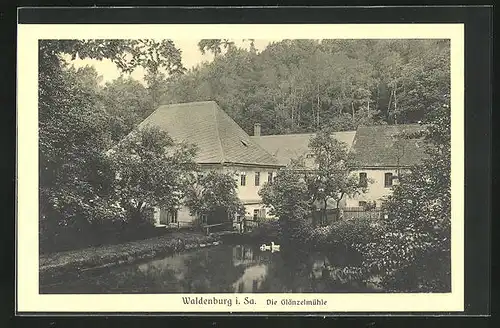 AK Waldenburg i. Sa., Blick zur Glänzelmühle