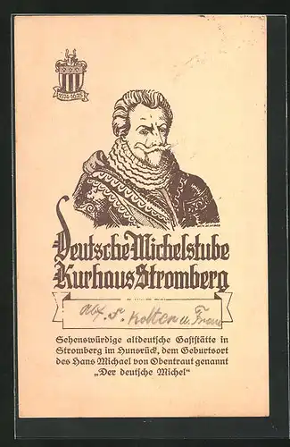Künstler-AK Dr. Hildner: Stromberg im Hunsrück, Deutsche Michelstube, Kurhaus Stromberg
