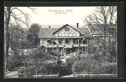 AK Wechselburg a. Mulde, Gasthaus Schützenhaus