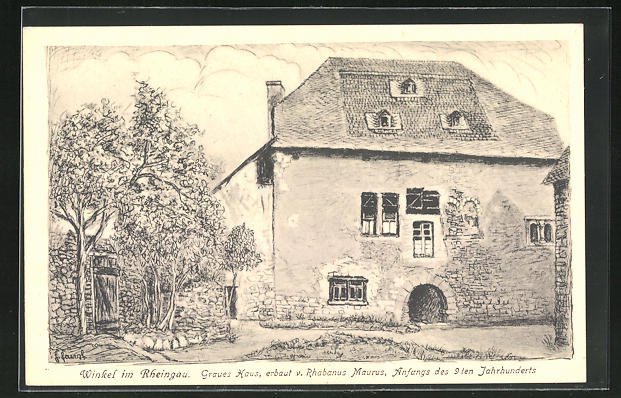 Kunstler Ak Winkel Im Rheingau Graues Haus Nr 8721789 Oldthing
