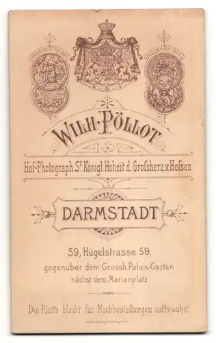 Fotografie Wilh. Pöllot, Darmstadt, Portrait Mann mit Bart