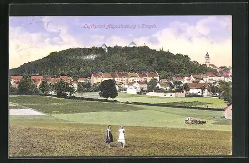 AK Augustusburg i. Erzgeb., Panorama des Ortes