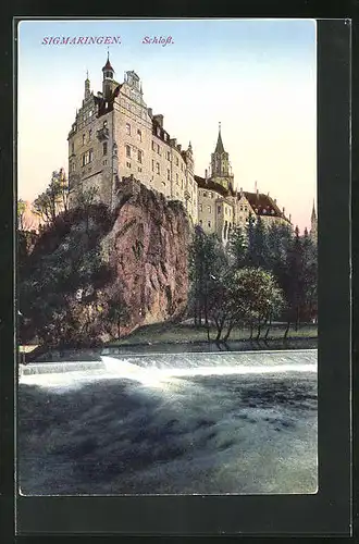AK Sigmaringen, Blick zum Schloss