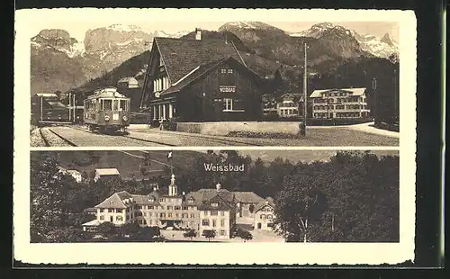 AK Weissbad, Säntisbahn kommt an der Haltestation an