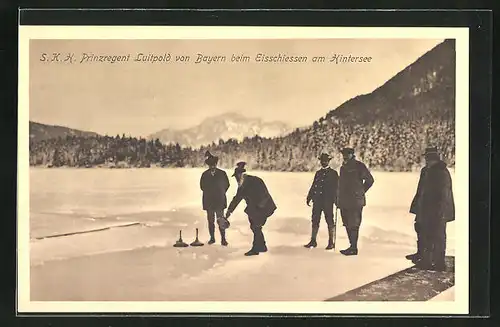 AK Prinzregent Luitpold von Bayern beim Eisschiessen am Hintersee, Curling