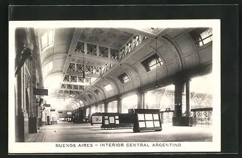 AK Buenos Aires, Interior Central Argentino, Innenansicht vom Zentral-Bahnhof