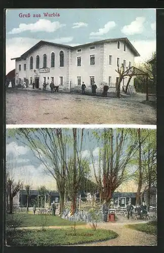 AK Wurbis, Gasthof zu Wurbis mit Konzert-Garten