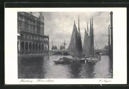AK Hamburg, Postwertzeichen-Ausstellung 1925, Ganzsache PP81C8, Boote auf der Kleinen Alster