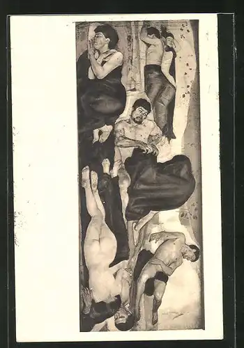 Künstler-AK Ferdinand Hodler: Die Nacht, 1890