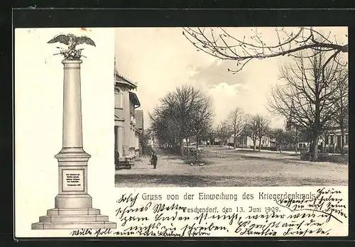 AK Teschendorf, Einweihung des Kriegerdenkmals am 13.6.1909