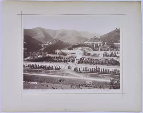 Fotografie A. Noack Genova, Ansicht Genua / Genova, Camposanto, Rückseitig Palazzo Doria, Grossformat 27 x 21cm