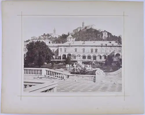 Fotografie A. Noack Genova, Ansicht Genua / Genova, Camposanto, Rückseitig Palazzo Doria, Grossformat 27 x 21cm