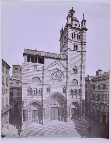 Fotografie A. Noack, Genova, Ansicht Genua / Genova, Kirche S. Lorenzo, Grossformat 27 x 21cm