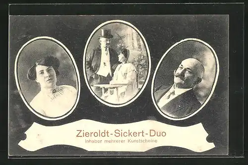 AK Portraits Variete-Künstler Zieroldt-Sickert-Duo