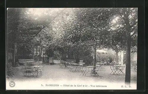 AK Barbizon, Hôtel de la Clef d` Or, Vue intérieure