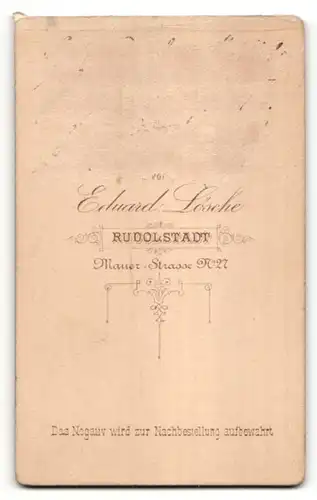 Fotografie Eduard Lösche, Rudolstadt, Herr mit Stehkragen und Fliege