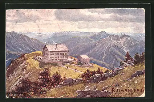 Künstler-AK Rudolf Reschreiter: Rotwandhaus, Panoramablick