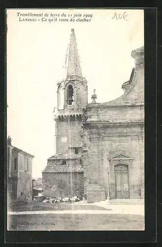 AK Lambesc, Tremblement de terre 11 Juin 1909, Ce qu'il reste du clocher