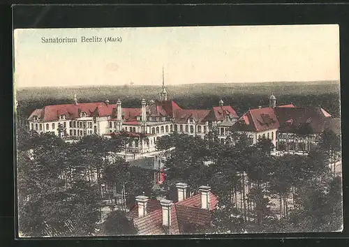 AK Beelitz, Sanatorium aus der Vogelschau