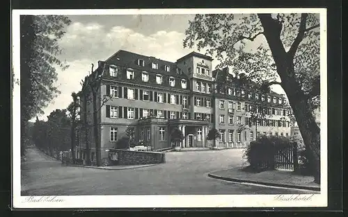 AK Bad Eilsen, Strassenpartie am Badehotel