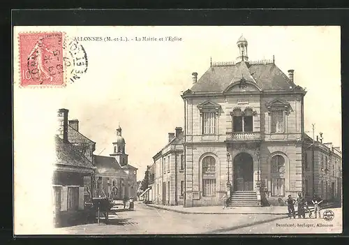 AK Allonnes, La Mairie et l`Eglise