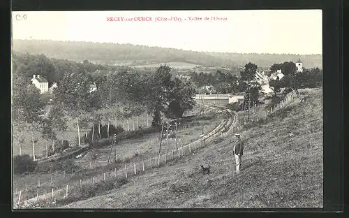 AK Recey-sur-Ource, Vallée de l`Ource, Blick in`s Tal