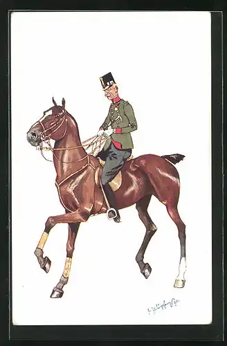 Künstler-AK Fritz Schönpflug: Soldat zu Pferde