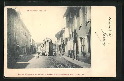 AK St-Marcellin, Vue du Faubourg de Vinay, Descente sur la Cumane