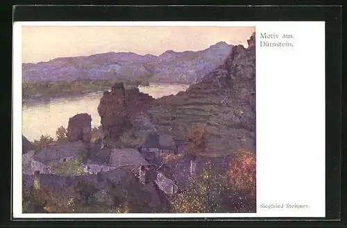 Künstler-AK Siegfried Stoitzner: Dürnstein, Landschaftsbild