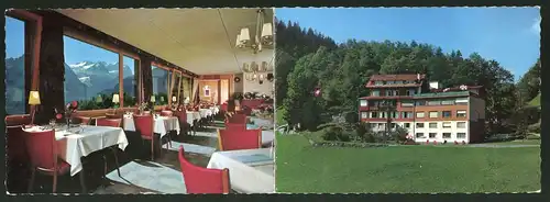 Klapp-AK Goldern-Hasliberg, Hotel Gletscherblick, Innen- und Aussenansicht