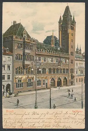 Relief-AK Basel, Ansicht vom Rathaus