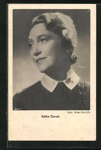 AK Schauspielerin Käthe Dorsch mit Kragenpullover