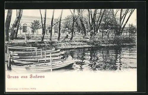 AK Berlin-Köpenick, Gasthaus Sadowa von der Spreeseite