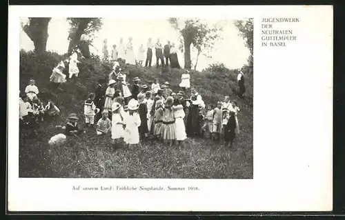 AK Basel, Jugendwerk der Neutralen Guttempler, Singstunde im Sommer 1916