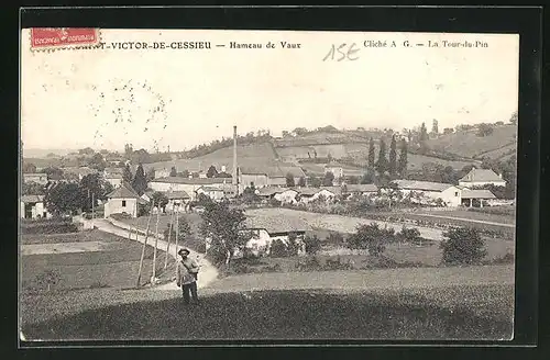 AK Saint-Victor-de-Cessieu, Panorama, Hameau de Vaux