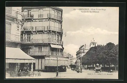 AK Grenoble, Place Victor-Hugo, Le Cercle des Officiers