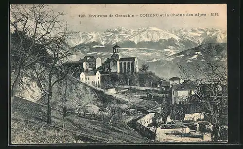 AK Corenc, Ortsansicht u. La Chaine des Alpes