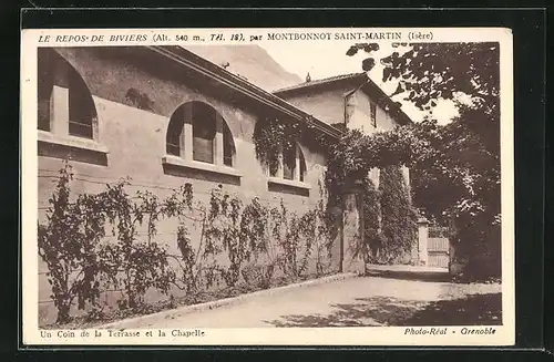 AK Biviers, Un Coin de la Terrasse et la Chapelle