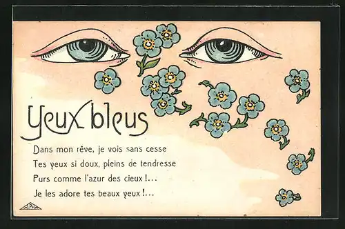 AK Yeux Bleus, Blaue Augen und Vergissmeinnicht