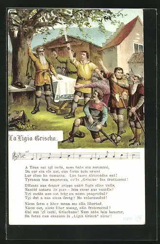 AK Männer mit Schwerter stimmen zum Gesang an, La Ligia Grischa