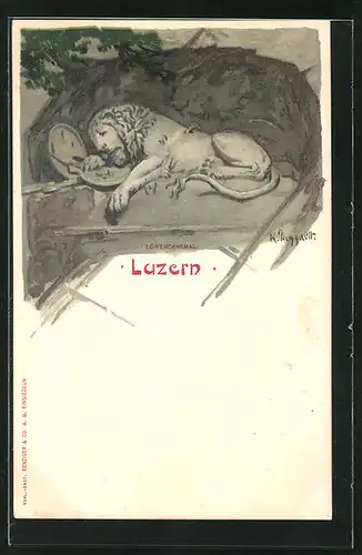 Künstler-Lithographie Luzern, Löwendenkmal