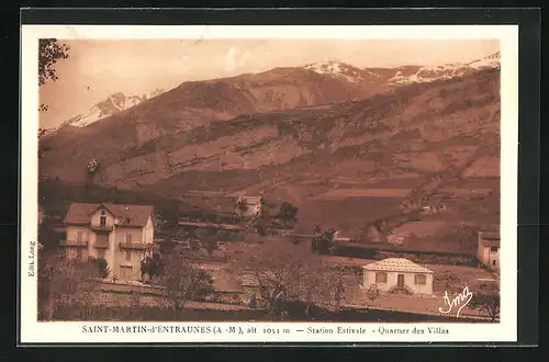 AK Saint-Martin-d'Entraunes, Station Estivale, Quartier des Villas