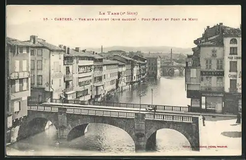AK Castres, Vue sur l`Agout, Pont-Neuf et Pont de Metz